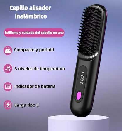Liso en 5 min, sin cables - CEPILLO ALISADOR INALÁMBRICO