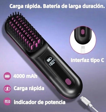 Liso en 5 min, sin cables - CEPILLO ALISADOR INALÁMBRICO