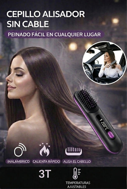 Liso en 5 min, sin cables - CEPILLO ALISADOR INALÁMBRICO