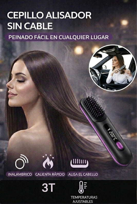 Liso en 5 min, sin cables - CEPILLO ALISADOR INALÁMBRICO